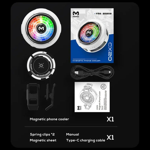 Memo CX20 Mobile Cooling Fan – Powerful Gaming Cooler with RGB Light