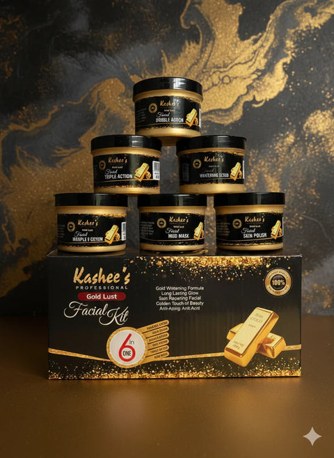 Kashee's Professional Gold Lust 6-in-1 Facial Kit – Gold