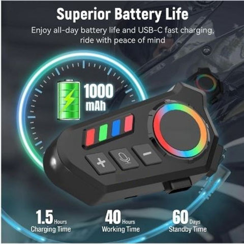 K06A Motorcycle Helmet Bluetooth Headset - Wireless Intercom